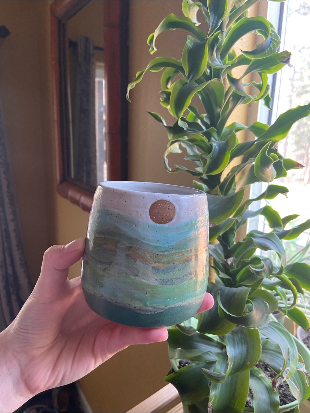 Handcrafted Green Ceramic mug